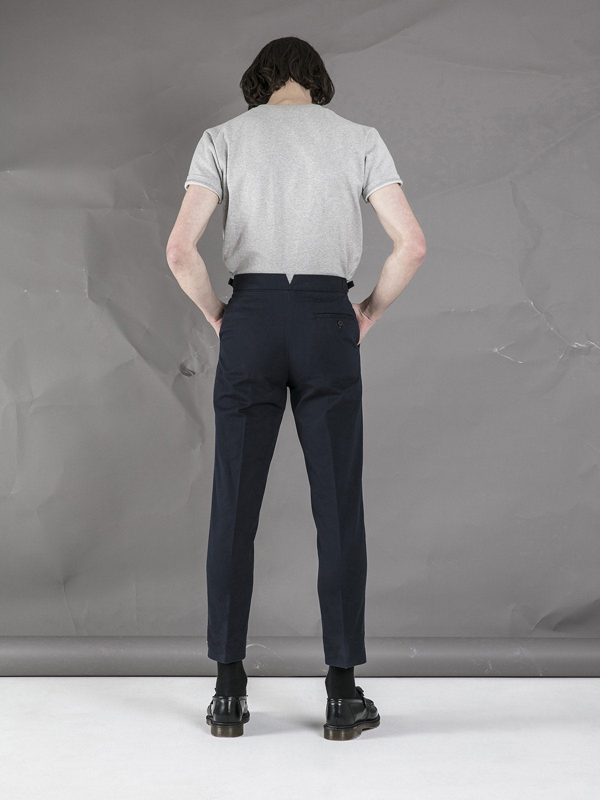 High Waisted Trousers - Navy - Basic Rights