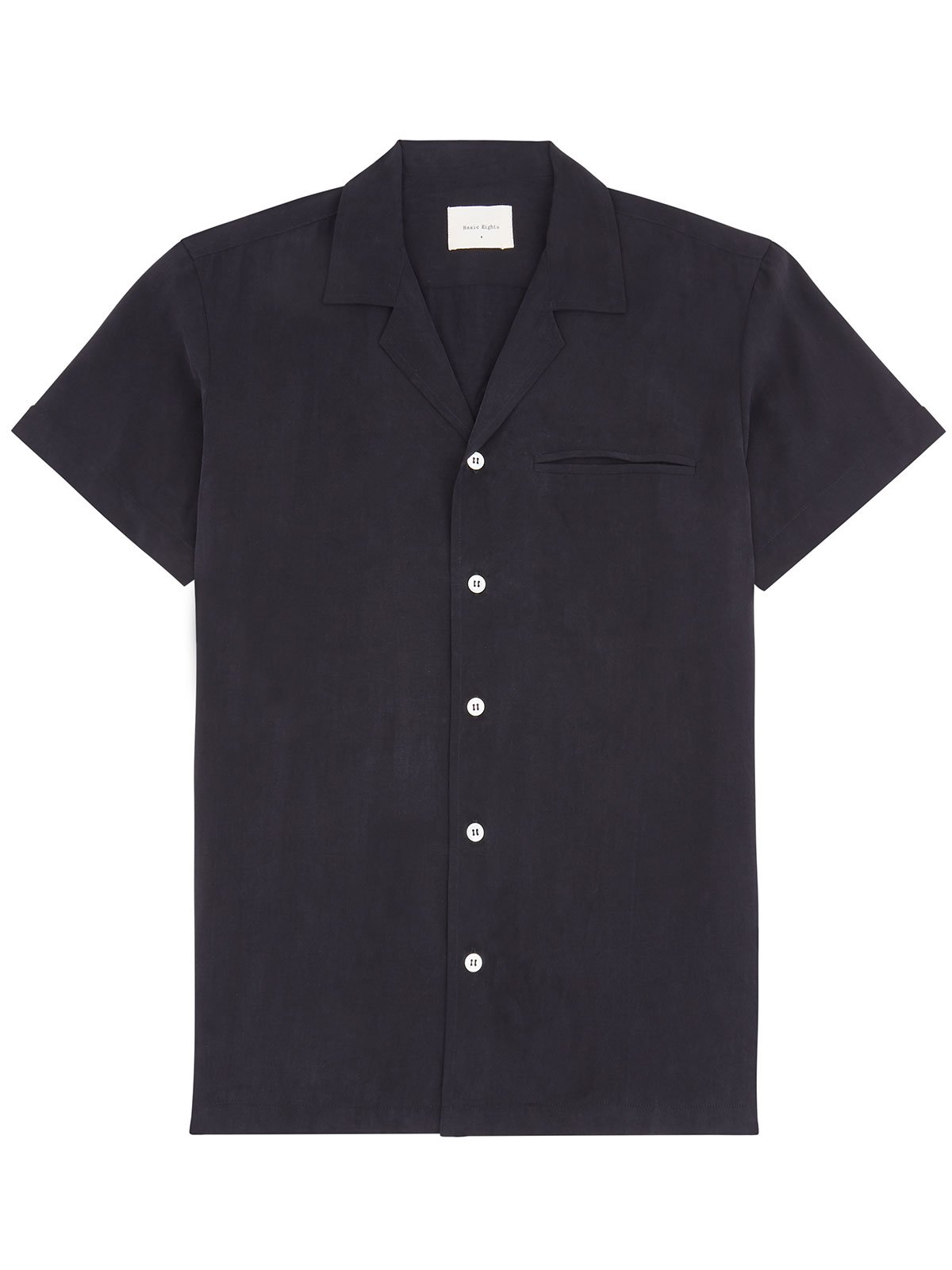 Short Sleeve Camp Collar Shirt - Black - Basic Rights