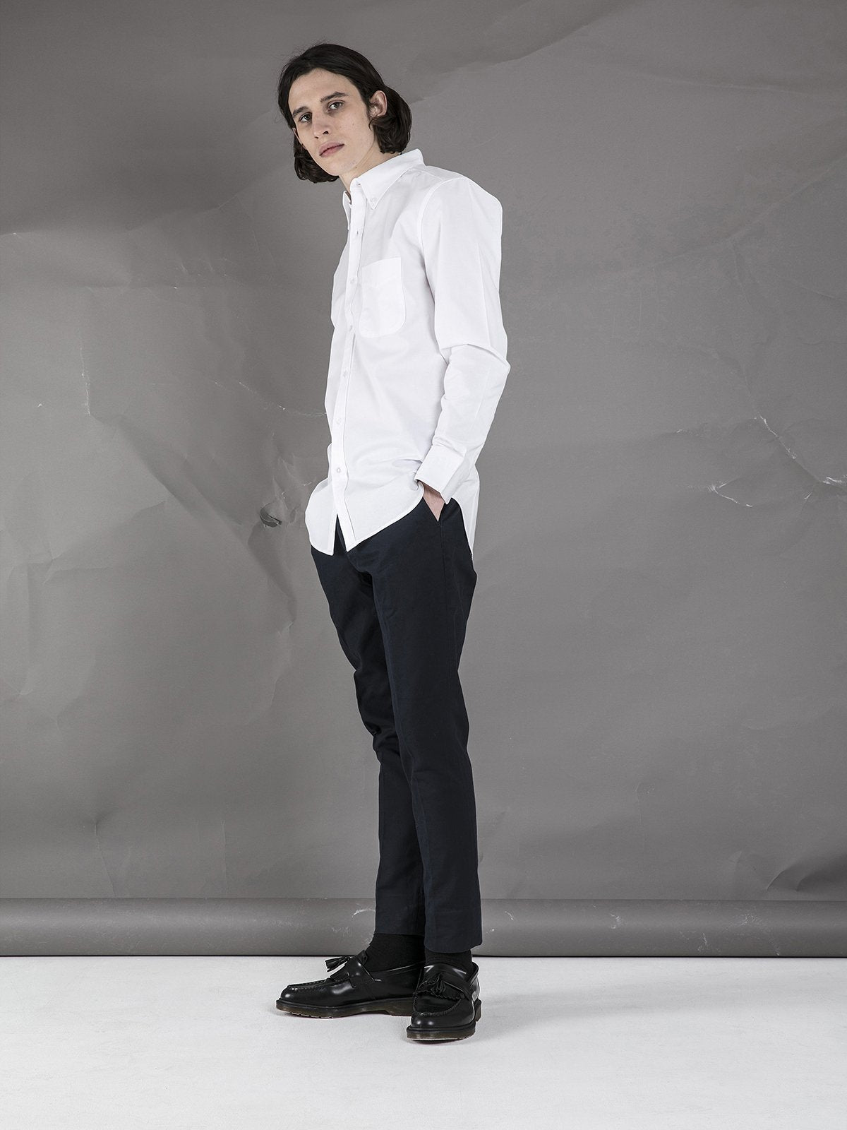 Cotton Button Down Shirt - White - Basic Rights