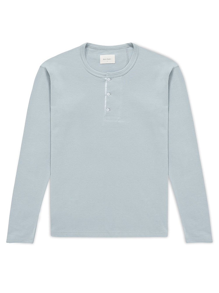 Long Sleeve Henley - Light Blue - Basic Rights