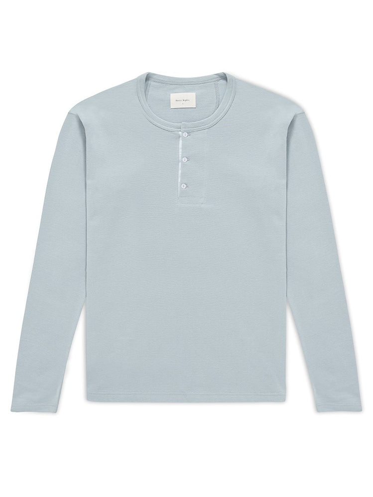 Long Sleeve Henley - Light Blue - Basic Rights