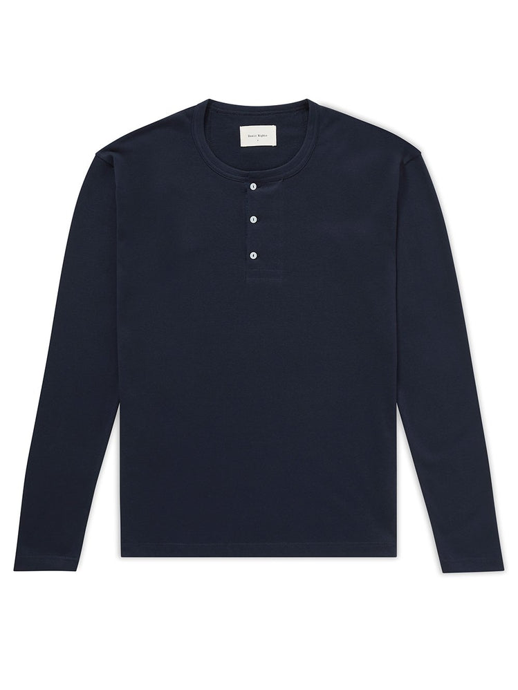 Long Sleeve Henley - Navy - Basic Rights