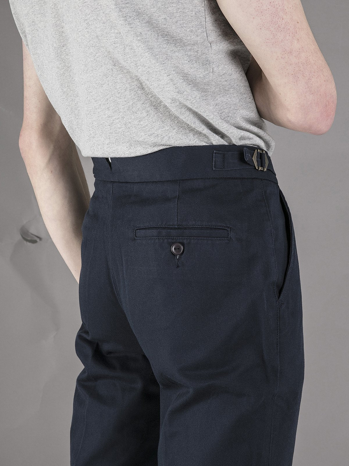 High Waisted Trousers - Navy - Basic Rights