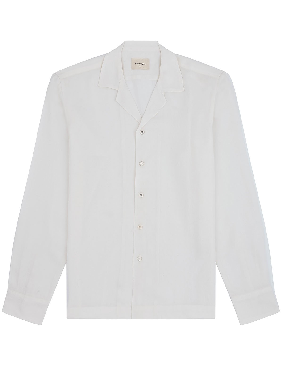 Long Sleeve Camp Collar Shirt - White - Basic Rights