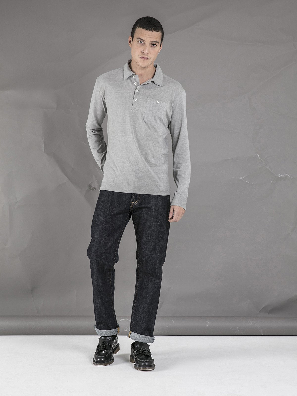 Long Sleeve Polo - Grey - Basic Rights