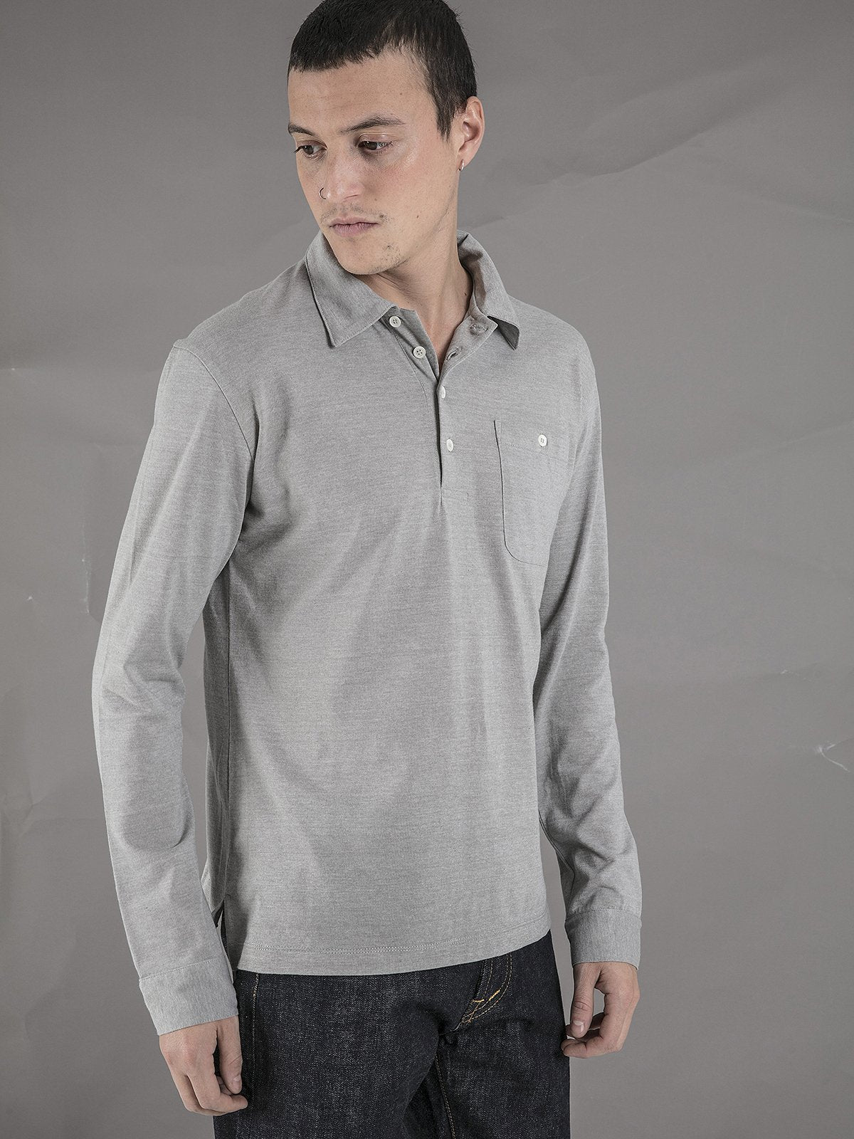 Long Sleeve Polo - Grey - Basic Rights