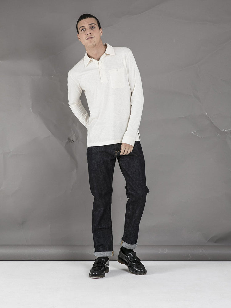 Long Sleeve Polo - Off-White - Basic Rights