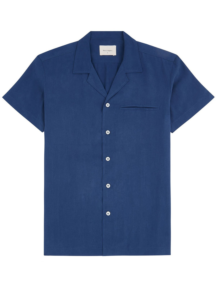 Short Sleeve Camp Collar Shirt - Blue - Basic Rights