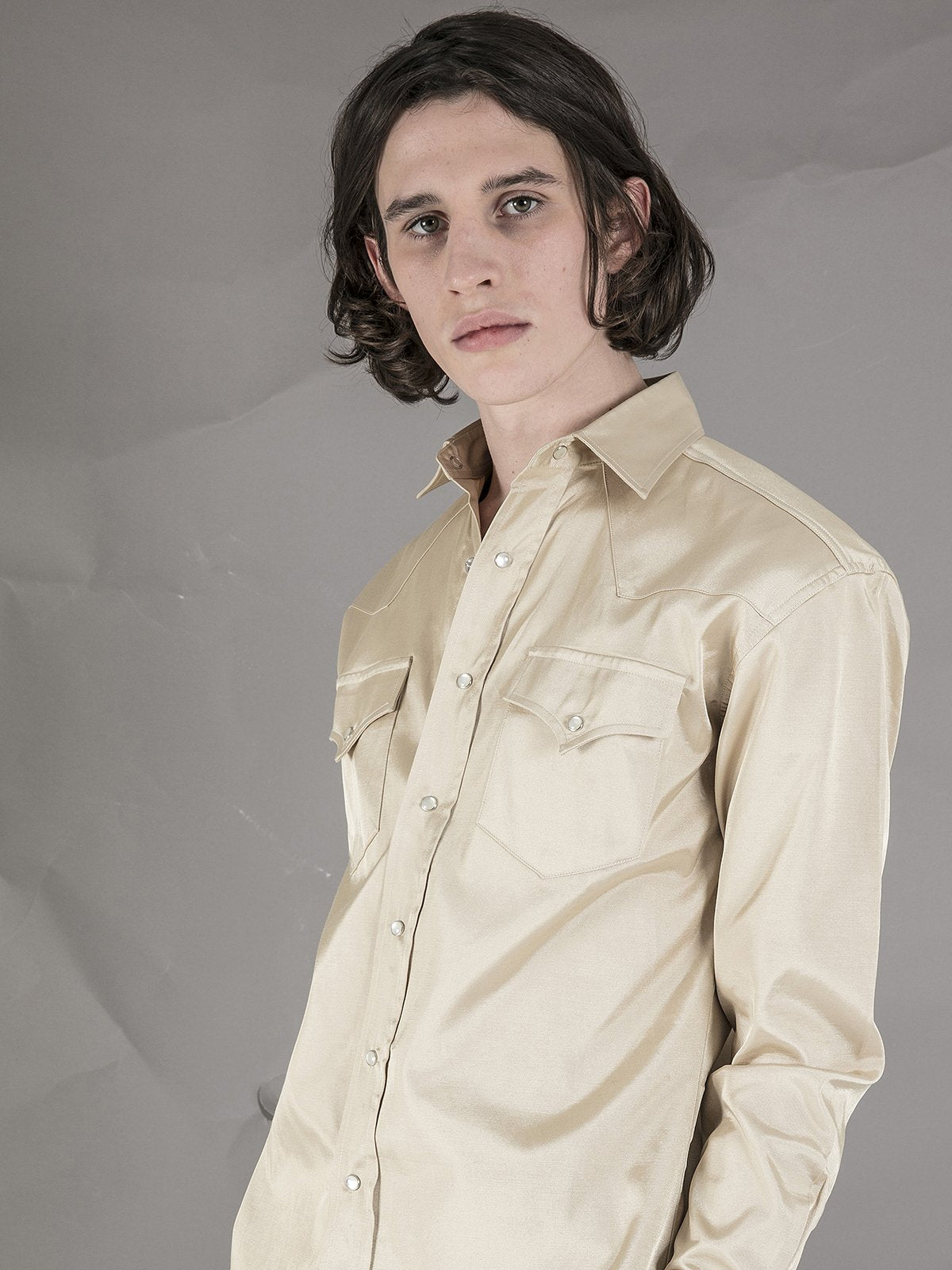 Western Shirt - Gold Satin - Basic Rights