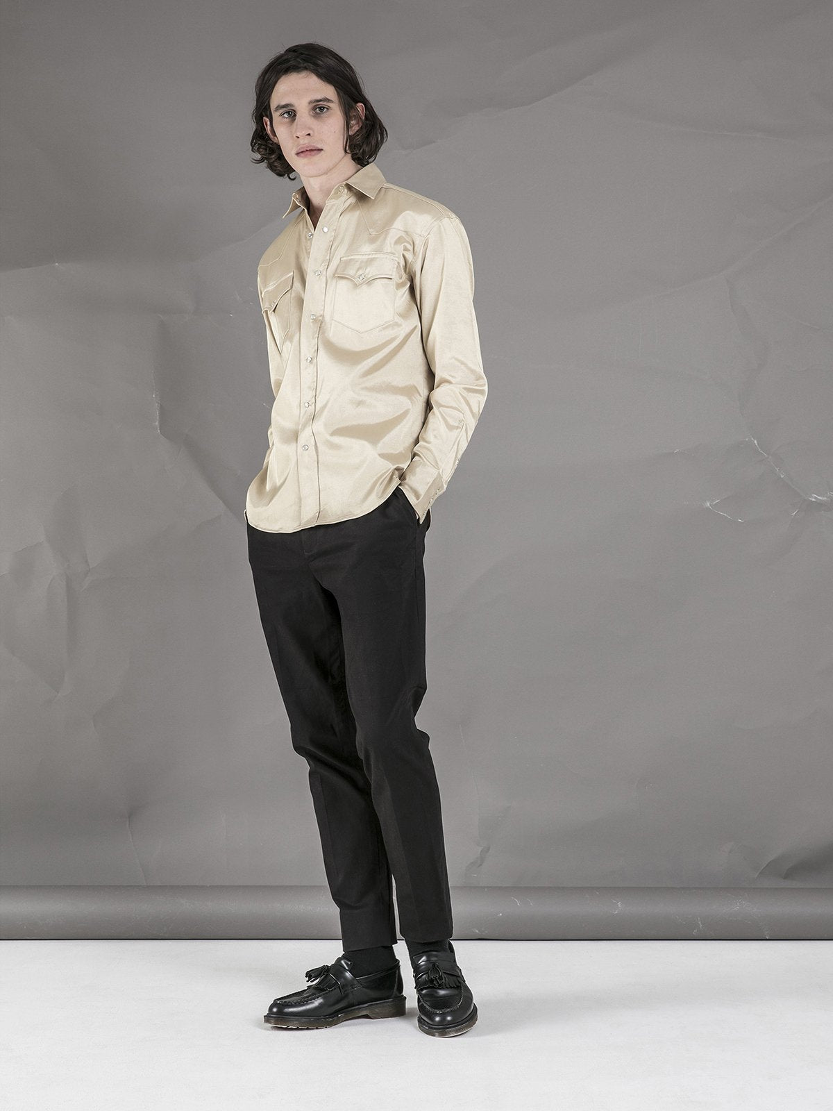 Western Shirt - Gold Satin - Basic Rights